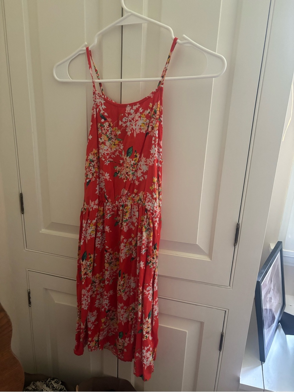 Old Navy Red Floral Spaghetti-Strap Maxi Dress